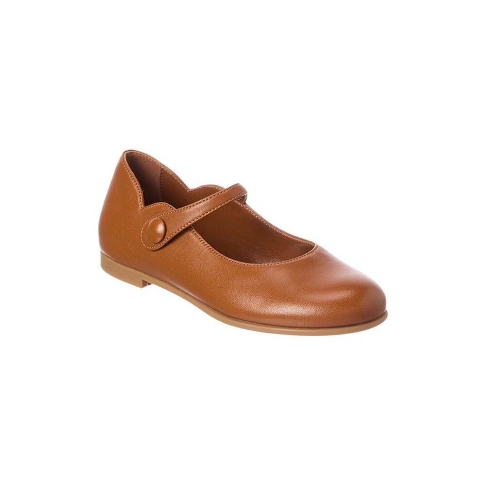 Christian Louboutin Girls Ballet Leather Flat, Brown